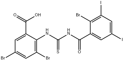 3,5-DIBROMO-2-[[[(2-BROMO-3,5-DIIODOBENZOYL)AMINO]THIOXOMETHYL]AMINO]-BENZOIC ACID Structure