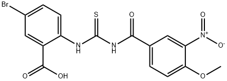 5-BROMO-2-[[[(4-METHOXY-3-NITROBENZOYL)AMINO]THIOXOMETHYL]AMINO]-BENZOIC ACID Structure