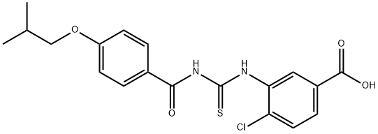 4-CHLORO-3-[[[[4-(2-METHYLPROPOXY)BENZOYL]AMINO]THIOXOMETHYL]AMINO]-BENZOIC ACID Structure