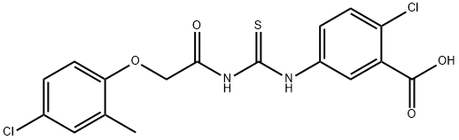 2-CHLORO-5-[[[[(4-CHLORO-2-METHYLPHENOXY)ACETYL]AMINO]THIOXOMETHYL]AMINO]-BENZOIC ACID Struktur