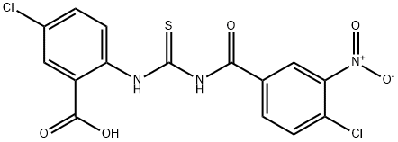 5-CHLORO-2-[[[(4-CHLORO-3-NITROBENZOYL)AMINO]THIOXOMETHYL]AMINO]-BENZOIC ACID Struktur