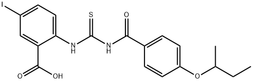 5-IODO-2-[[[[4-(1-METHYLPROPOXY)BENZOYL]AMINO]THIOXOMETHYL]AMINO]-BENZOIC ACID Structure
