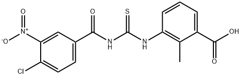 3-[[[(4-CHLORO-3-NITROBENZOYL)AMINO]THIOXOMETHYL]AMINO]-2-METHYL-BENZOIC ACID Structure