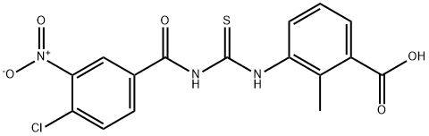3-[[[(4-CHLORO-3-NITROBENZOYL)AMINO]THIOXOMETHYL]AMINO]-2-METHYL-BENZOIC ACID 结构式