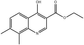 4-ヒドロキシ-7,8-ジメチルキノリン-3-カルボン酸エチル 化学構造式