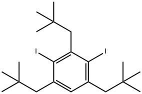 Benzene, 1,3,5-tris(2,2-dimethylpropyl)-2,4-diiodo- Struktur