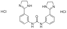 1,3-bis[3-(4,5-dihydro-1H-imidazol-2-yl)phenyl]urea dihydrochloride Struktur