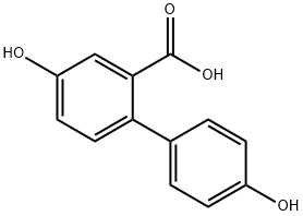 4,4'-ジヒドロキシビフェニル-2-カルボン酸 化学構造式