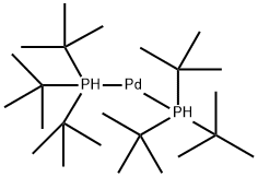 Bis(tri-tert-butylphosphine)palladium(0) Struktur