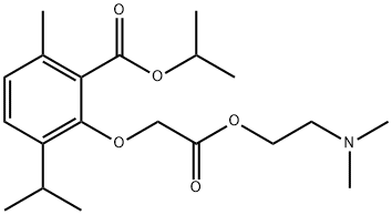 (2-イソプロポキシカルボニル-6-イソプロピル-3-メチルフェノキシ)酢酸2-(ジメチルアミノ)エチル 化学構造式