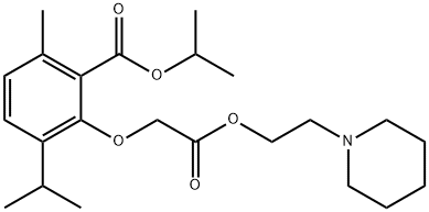 (2-イソプロポキシカルボニル-6-イソプロピル-3-メチルフェノキシ)酢酸2-ピペリジノエチル 化学構造式