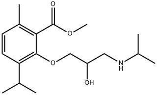 3-[2-ヒドロキシ-3-(イソプロピルアミノ)プロポキシ]-p-シメン-2-カルボン酸メチル 化学構造式