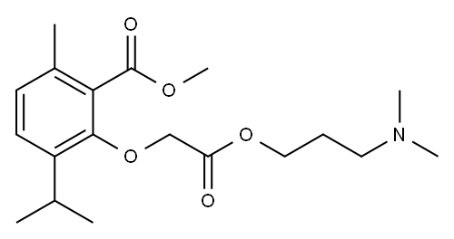 (6-Isopropyl-2-methoxycarbonyl-3-methylphenoxy)acetic acid 3-(dimethylamino)propyl ester Structure