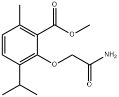 3-カルバモイルメトキシ-p-シメン-2-カルボン酸メチル 化学構造式