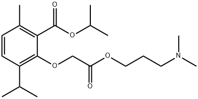 (2-イソプロポキシカルボニル-6-イソプロピル-3-メチルフェノキシ)酢酸3-(ジメチルアミノ)プロピル 化学構造式