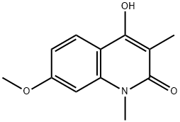 1,3-ジメチル-4-ヒドロキシ-7-メトキシ-2(1H)-キノリノン 化学構造式