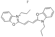 3-丙基-2-[3-(3-丙基-3H-苯并恶唑-2-亚基)丙-1-烯基]苯并恶唑碘化物, 53213-79-9, 结构式