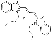 3-ブチル-2-[3-[3-ブチルベンゾチアゾール-2(3H)-イリデン]-1-プロペニル]ベンゾチアゾール-3-イウム・ヨージド 化学構造式