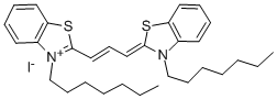 3,3`-二庚基硫杂二羰花青碘化物 结构式