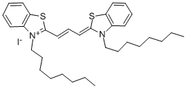 2-[3-[3-オクチルベンゾチアゾール-2(3H)-イリデン]-1-プロペニル]-3-オクチルベンゾチアゾール-3-イウム 化学構造式