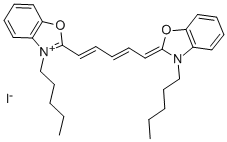 3-PENTYL-2-((1E,3E)-5-[3-PENTYL-1,3-BENZOXAZOL-2(3H)-YLIDENE]-1,3-PENTADIENYL)-1,3-BENZOXAZOL-3-IUM IODIDE Struktur