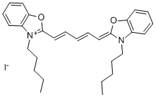 3-PENTYL-2-((1E,3E)-5-[3-PENTYL-1,3-BENZOXAZOL-2(3H)-YLIDENE]-1,3-PENTADIENYL)-1,3-BENZOXAZOL-3-IUM IODIDE Structure