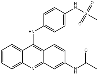 N-[4-(3-アセチルアミノ-9-アクリジニルアミノ)フェニル]メタンスルホンアミド 化学構造式