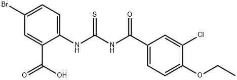 5-BROMO-2-[[[(3-CHLORO-4-ETHOXYBENZOYL)AMINO]THIOXOMETHYL]AMINO]-BENZOIC ACID Structure