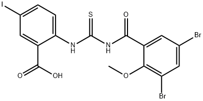 2-[[[(3,5-DIBROMO-2-METHOXYBENZOYL)AMINO]THIOXOMETHYL]AMINO]-5-IODO-BENZOIC ACID Struktur