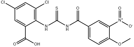 3,5-DICHLORO-2-[[[(4-METHOXY-3-NITROBENZOYL)AMINO]THIOXOMETHYL]AMINO]-BENZOIC ACID|
