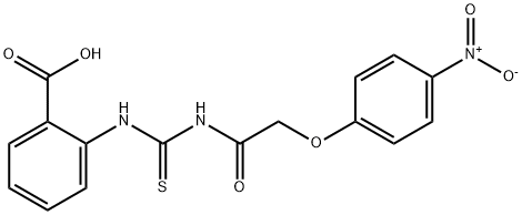 2-[[[[(4-NITROPHENOXY)ACETYL]AMINO]THIOXOMETHYL]AMINO]-BENZOIC ACID Structure