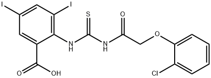 2-[[[[(2-CHLOROPHENOXY)ACETYL]AMINO]THIOXOMETHYL]AMINO]-3,5-DIIODO-BENZOIC ACID Structure