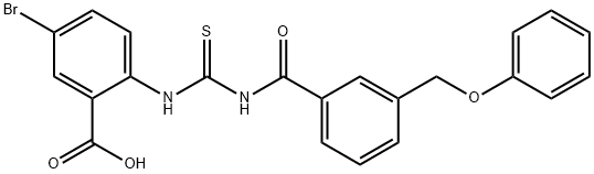 5-BROMO-2-[[[[3-(PHENOXYMETHYL)BENZOYL]AMINO]THIOXOMETHYL]AMINO]-BENZOIC ACID 结构式