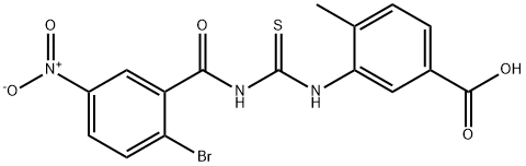 3-[[[(2-BROMO-5-NITROBENZOYL)AMINO]THIOXOMETHYL]AMINO]-4-METHYL-BENZOIC ACID Structure