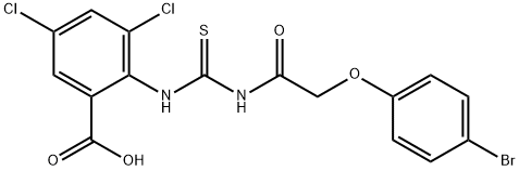 2-[[[[(4-BROMOPHENOXY)ACETYL]AMINO]THIOXOMETHYL]AMINO]-3,5-DICHLORO-BENZOIC ACID Structure