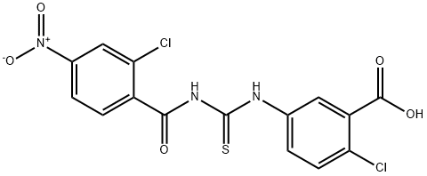2-CHLORO-5-[[[(2-CHLORO-4-NITROBENZOYL)AMINO]THIOXOMETHYL]AMINO]-BENZOIC ACID Structure