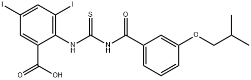 3,5-DIIODO-2-[[[[3-(2-METHYLPROPOXY)BENZOYL]AMINO]THIOXOMETHYL]AMINO]-BENZOIC ACID Structure