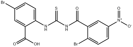 5-BROMO-2-[[[(2-BROMO-5-NITROBENZOYL)AMINO]THIOXOMETHYL]AMINO]-BENZOIC ACID 结构式
