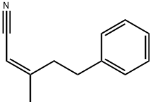 (Z)-3-メチル-5-フェニル-2-ペンテンニトリル 化学構造式