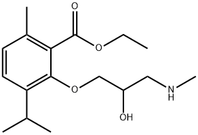 3-[2-Hydroxy-3-(methylamino)propoxy]-p-cymene-2-carboxylic acid ethyl ester 结构式
