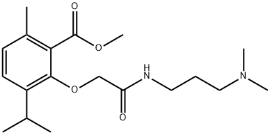 3-[3-(ジメチルアミノ)プロピルカルバモイルメトキシ]-p-シメン-2-カルボン酸メチル 化学構造式