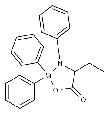 1-Oxa-3-aza-2-silacyclopentan-5-one, 4-ethyl-2,2,3-triphenyl- 结构式
