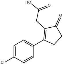 [2-(4-氯-苯基)-5-氧代-环戊-1-烯]-乙酸, 53272-87-0, 结构式