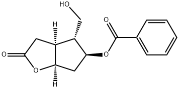安息香酸(3aα,6aα)-2-オキソ-4α-(ヒドロキシメチル)ヘキサヒドロ-2H-シクロペンタ[b]フラン-5β-イル 化学構造式
