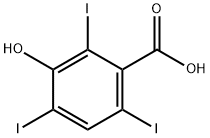 2,4,6-トリヨード-3-ヒドロキシ安息香酸 化学構造式