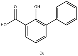 2-ヒドロキシ[1,1′-ビフェニル]-3-カルボン酸・1/2銅(II) 化学構造式