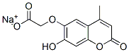sodium [(7-hydroxy-4-methyl-2-oxo-2H-1-benzopyran-6-yl)oxy]acetate 结构式