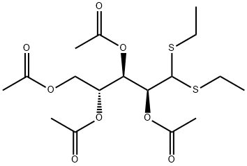 2-O,3-O,4-O,5-O-Tetraacetyl-1,1-bis(ethylthio)-1-deoxo-D-arabinose Struktur