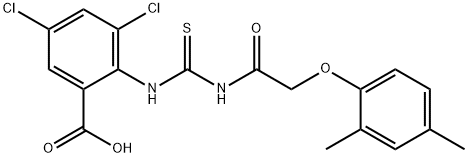 3,5-DICHLORO-2-[[[[(2,4-DIMETHYLPHENOXY)ACETYL]AMINO]THIOXOMETHYL]AMINO]-BENZOIC ACID Structure