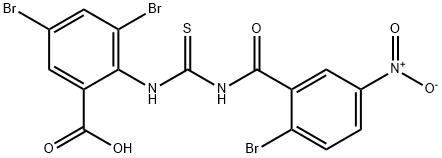 3,5-DIBROMO-2-[[[(2-BROMO-5-NITROBENZOYL)AMINO]THIOXOMETHYL]AMINO]-BENZOIC ACID Structure
